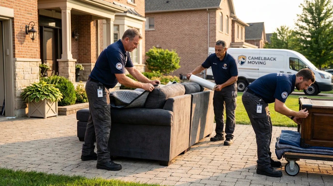 Large estate moving crew wrapping furniture in West Point, GA