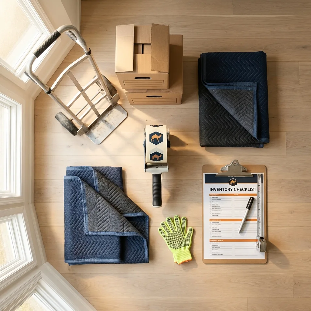 Professional moving supplies and packing materials layout for West Point residential relocations